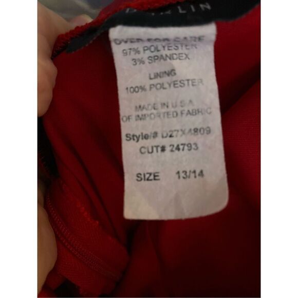 B. Darlin  juniors red satin halter style dress size 13/14 - Picture 6 of 6